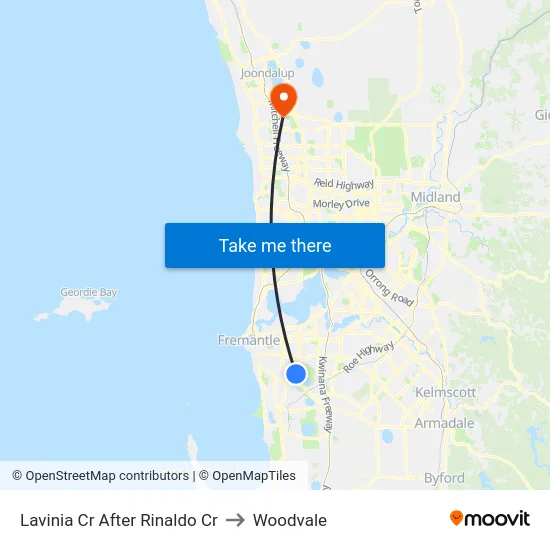Lavinia Cr After Rinaldo Cr to Woodvale map