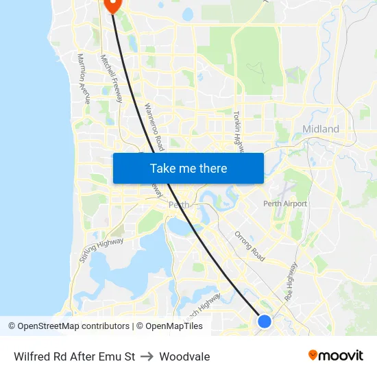 Wilfred Rd After Emu St to Woodvale map
