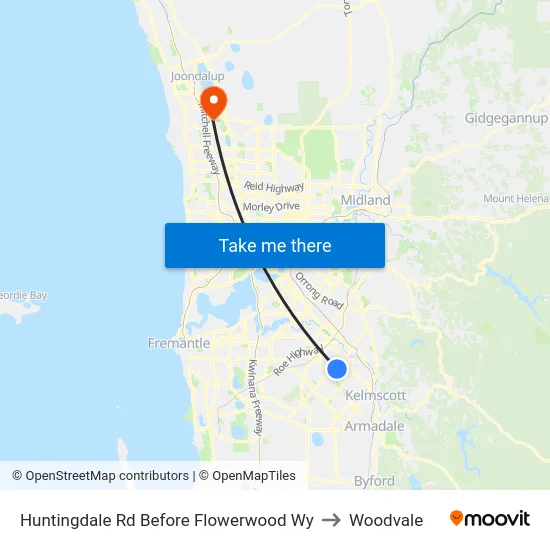 Huntingdale Rd Before Flowerwood Wy to Woodvale map