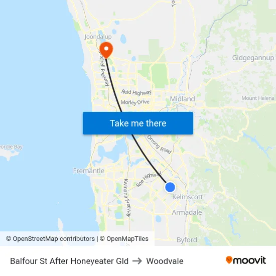 Balfour St After Honeyeater Gld to Woodvale map