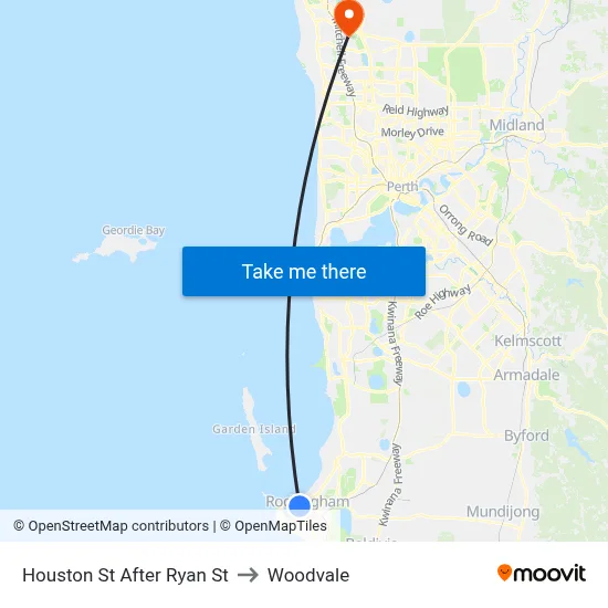 Houston St After Ryan St to Woodvale map