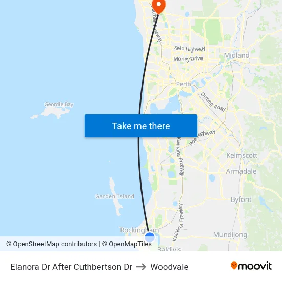 Elanora Dr After Cuthbertson Dr to Woodvale map