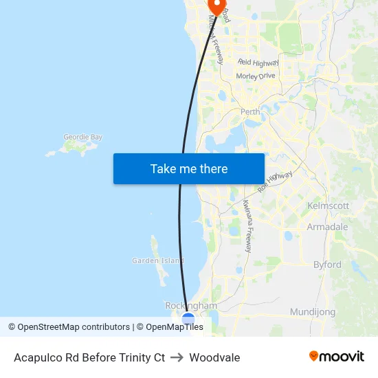 Acapulco Rd Before Trinity Ct to Woodvale map