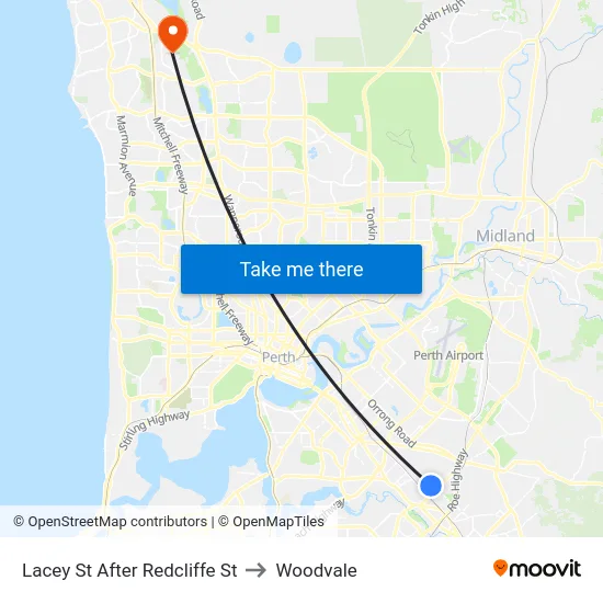 Lacey St After Redcliffe St to Woodvale map