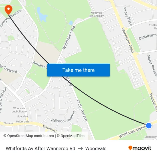 Whitfords Av After Wanneroo Rd to Woodvale map