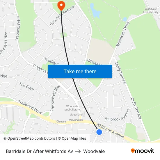 Barridale Dr After Whitfords Av to Woodvale map