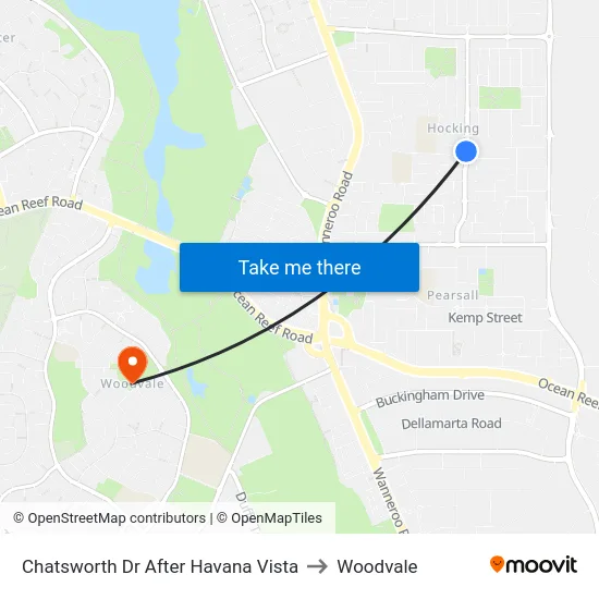 Chatsworth Dr After Havana Vista to Woodvale map