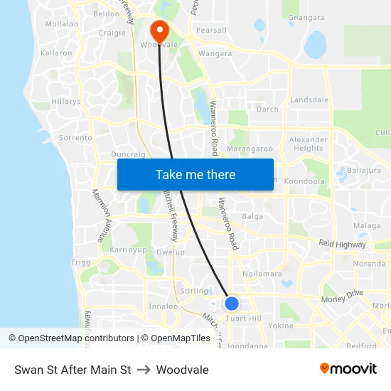 Swan St After Main St to Woodvale map