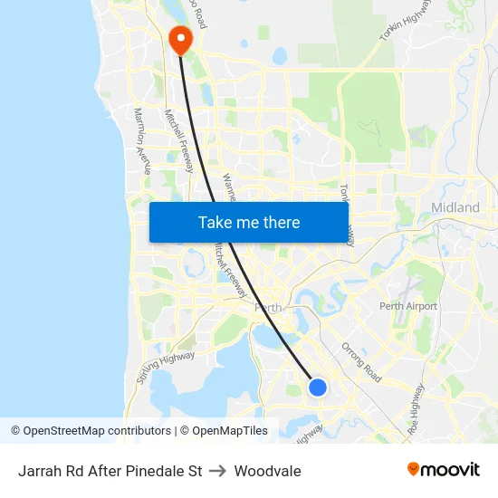Jarrah Rd After Pinedale St to Woodvale map