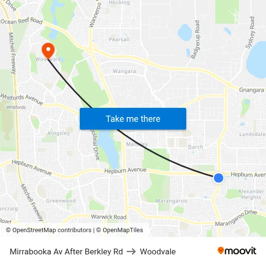 Mirrabooka Av After Berkley Rd to Woodvale map