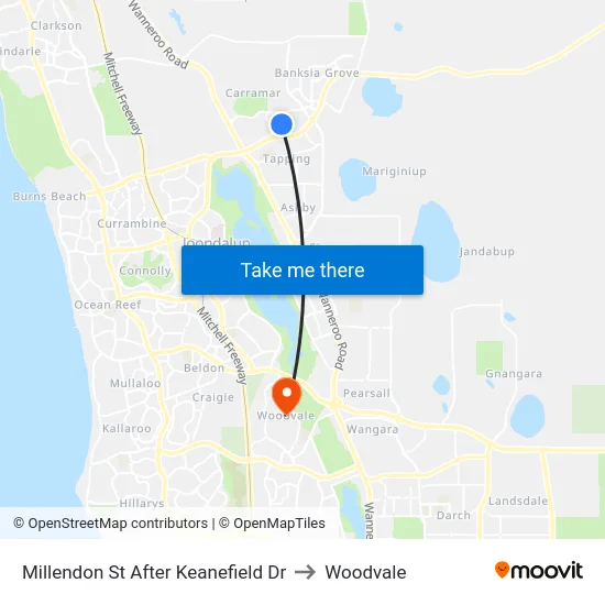 Millendon St After Keanefield Dr to Woodvale map