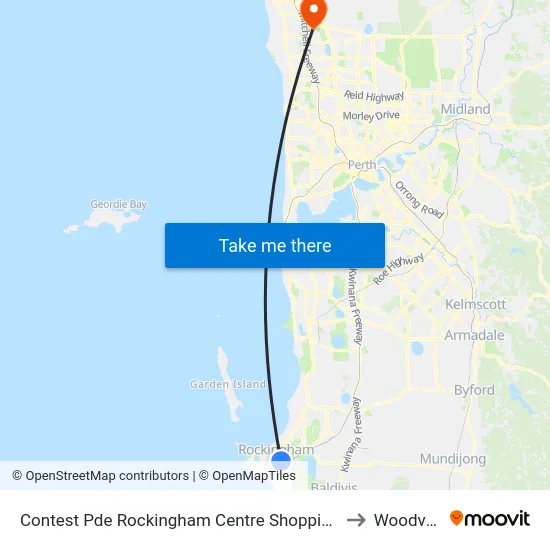 Contest Pde Rockingham Centre Shopping Ctr to Woodvale map