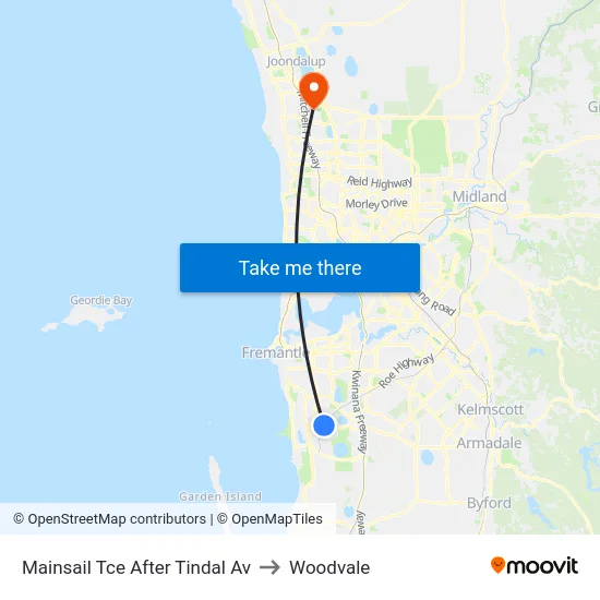Mainsail Tce After Tindal Av to Woodvale map