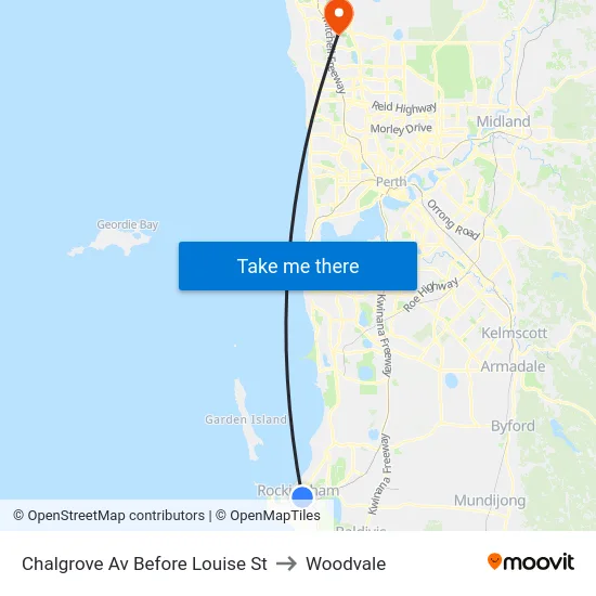 Chalgrove Av Before Louise St to Woodvale map