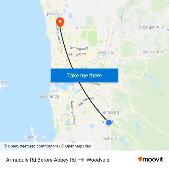Armadale Rd Before Abbey Rd to Woodvale map