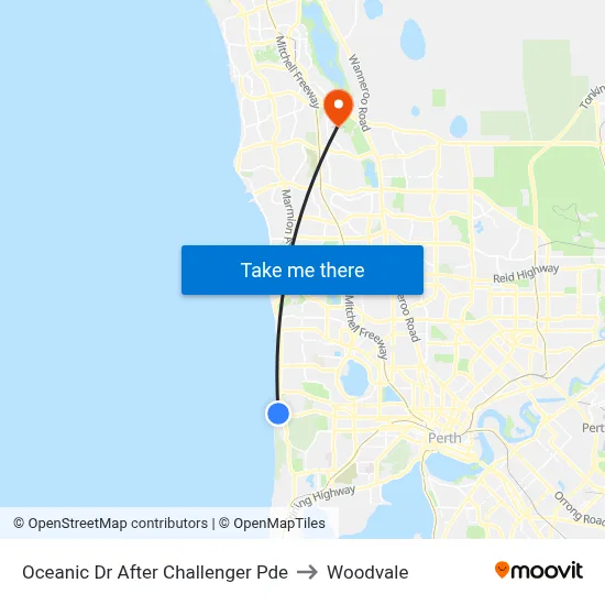 Oceanic Dr After Challenger Pde to Woodvale map