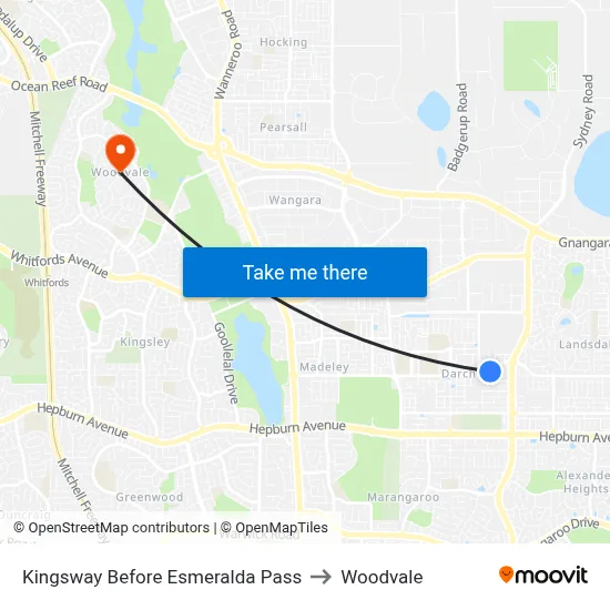 Kingsway   Before Esmeralda Pass to Woodvale map