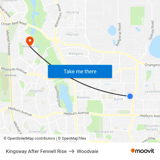 Kingsway   After Fennell Rise to Woodvale map