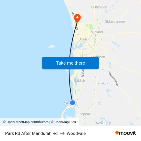 Park Rd After Mandurah Rd to Woodvale map