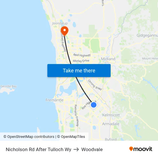 Nicholson Rd After Tulloch Wy to Woodvale map