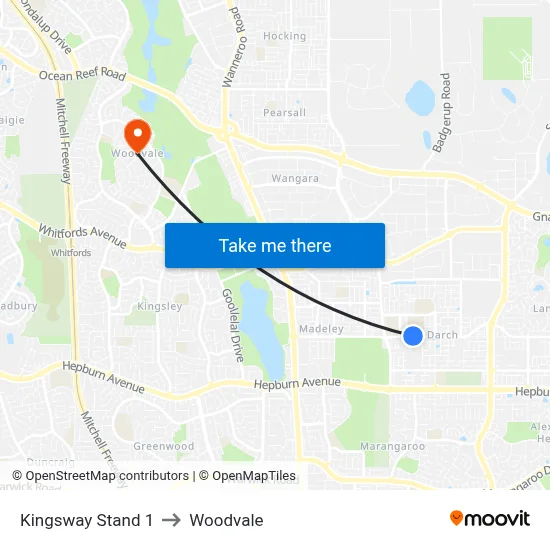 Kingsway   Stand 1 to Woodvale map