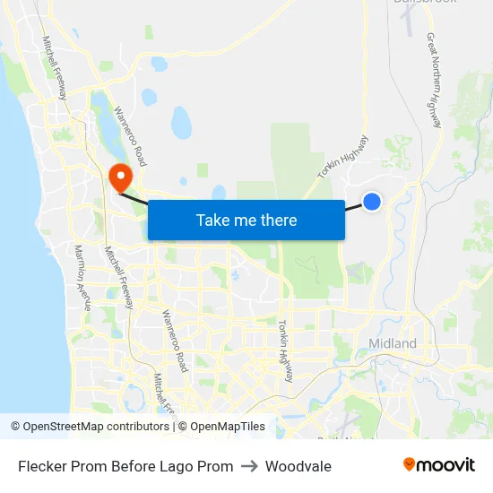 Flecker Prom Before Lago Prom to Woodvale map