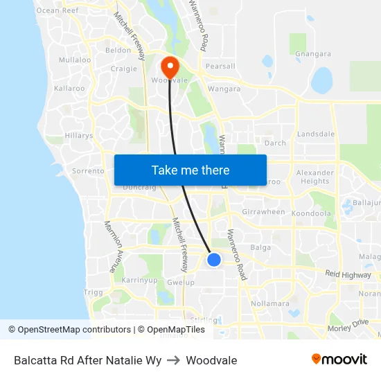 Balcatta Rd After Natalie Wy to Woodvale map