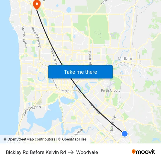 Bickley Rd Before Kelvin Rd to Woodvale map