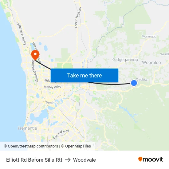 Elliott Rd Before Silia Rtt to Woodvale map