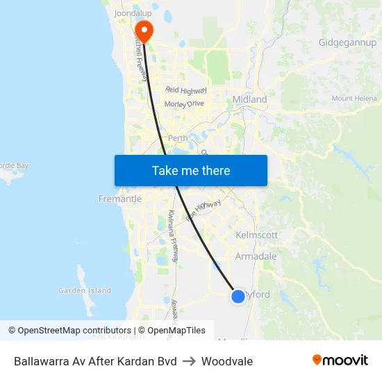 Ballawarra Av After Kardan Bvd to Woodvale map