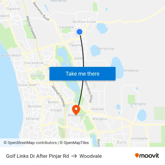 Golf Links Dr After Pinjar Rd to Woodvale map
