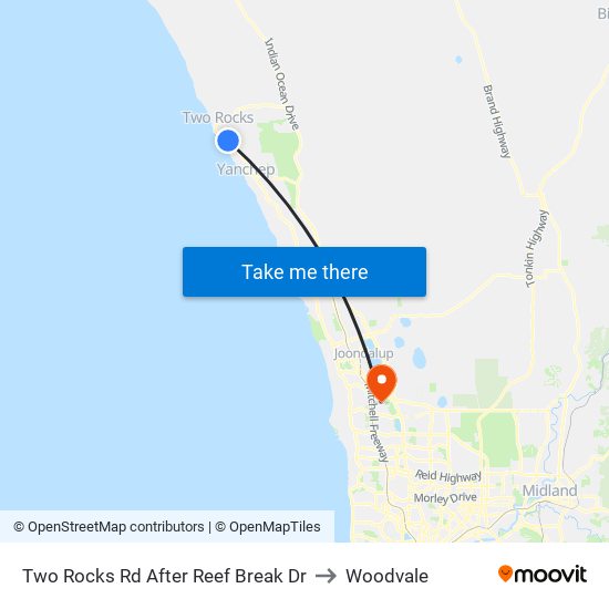 Two Rocks Rd After Reef Break Dr to Woodvale map