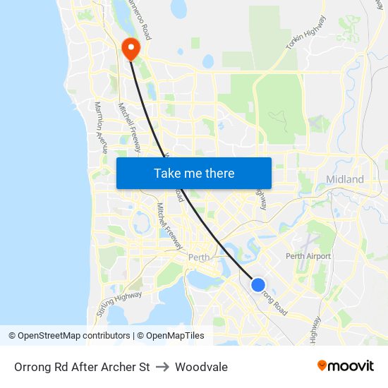 Orrong Rd After Archer St to Woodvale map