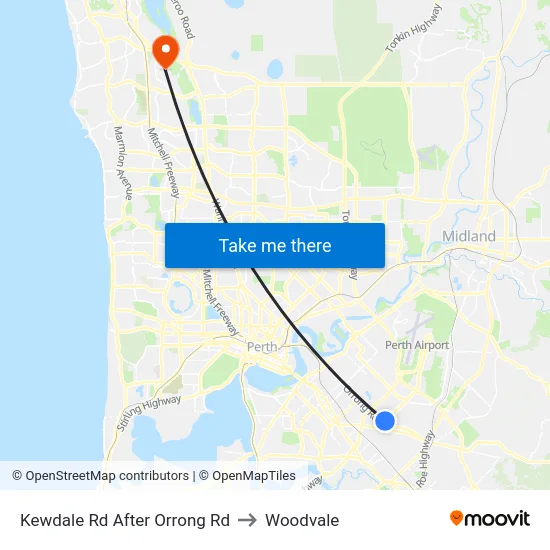 Kewdale Rd After Orrong Rd to Woodvale map