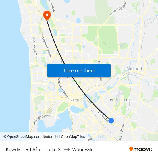 Kewdale Rd After Collie St to Woodvale map
