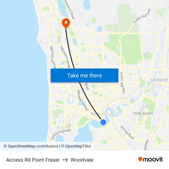 Access Rd Point Fraser to Woodvale map