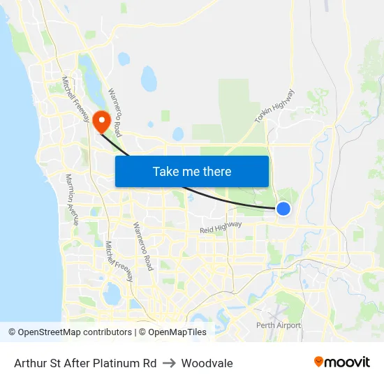 Arthur St After Platinum Rd to Woodvale map