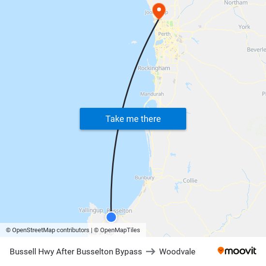 Bussell Hwy After Busselton Bypass to Woodvale map