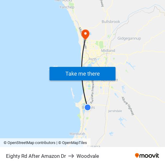 Eighty Rd After Amazon Dr to Woodvale map