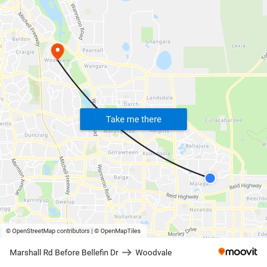 Marshall Rd Before Bellefin Dr to Woodvale map