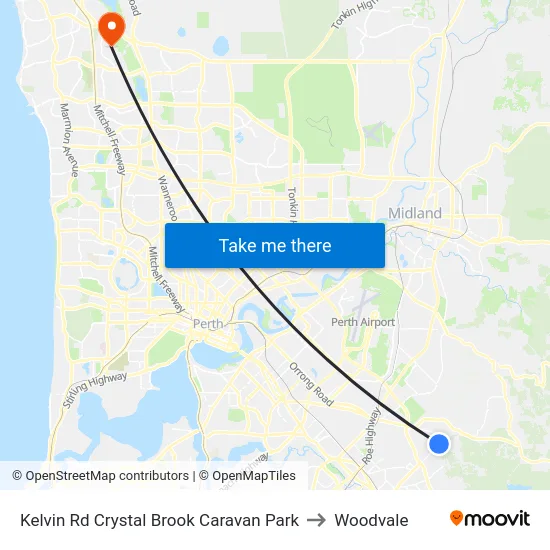 Kelvin Rd Crystal Brook Caravan Park to Woodvale map