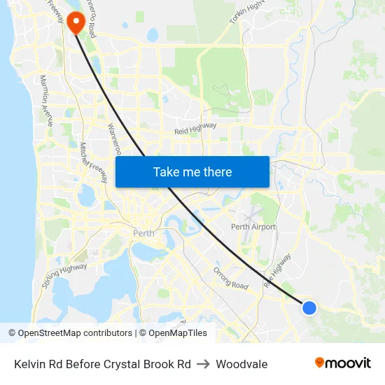 Kelvin Rd Before Crystal Brook Rd to Woodvale map