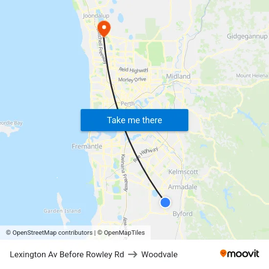 Lexington Av Before Rowley Rd to Woodvale map