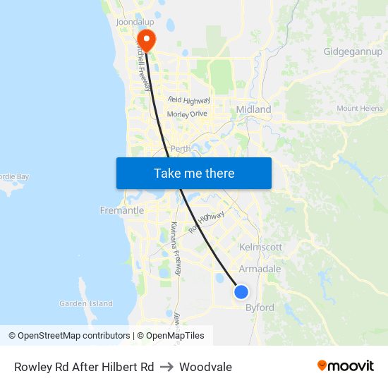 Rowley Rd After Hilbert Rd to Woodvale map