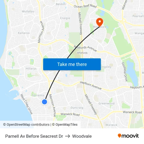 Parnell Av Before Seacrest Dr to Woodvale map
