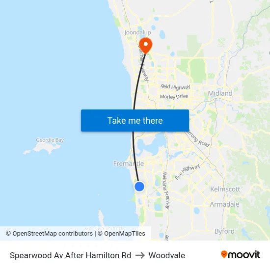 Spearwood Av After Hamilton Rd to Woodvale map