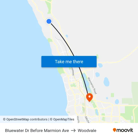 Bluewater Dr Before Marmion Ave to Woodvale map