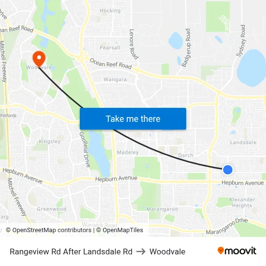 Rangeview Rd After Landsdale Rd to Woodvale map