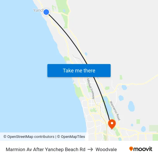 Marmion Av After Yanchep Beach Rd to Woodvale map