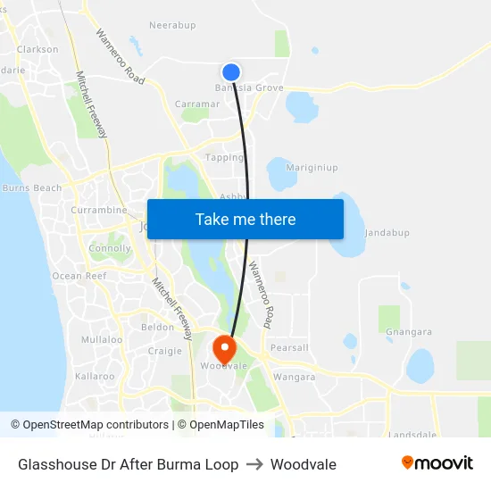 Glasshouse Dr After Burma Loop to Woodvale map